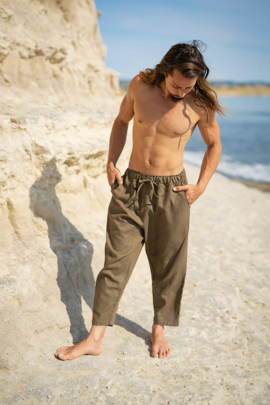 KOWA ORGANIC HEMP PANTS SAGE GREEN - Trancentral Shop