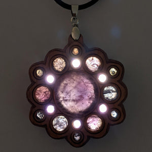 LED Gemstone Talisman Pendant - Light Warrior - Cherry with Amethyst - Trancentral Shop