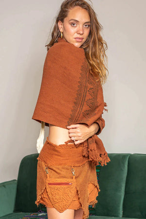 LENA SKIRT IN TAN BROWN - Trancentral Shop