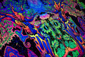 Lord Hanuman Colorful UV Backdrop XL Dark Tapestry Psychedelic Fluorescent Wall Art - Trancentral Shop