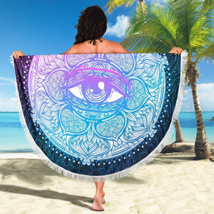 Hippy Trippy Lotus Eye Beach Blanket - Trancentral Shop