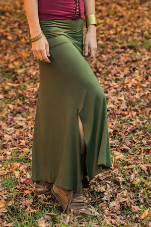 LYCRA SKIRT IN OLIVE - Trancentral Shop