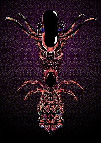 Magic Alien Totem Psychedelic Fluorescent Backdrop UV-reactive Tapestry Blacklight Poster - Trancentral Shop