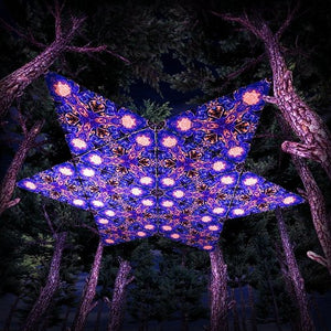 Magic Mushroom Werewolves Triangle TR01 Psychedelic UV Reactive Canopy Parts Stretchable Print on Lycra - Trancentral Shop