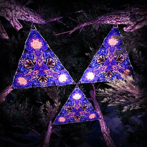 Magic Mushroom Werewolves Triangle TR01 Psychedelic UV Reactive Canopy Parts Stretchable Print on Lycra - Trancentral Shop