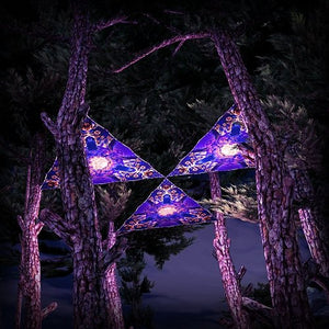 Magic Mushroom Werewolves Triangle TR02 Psychedelic UV Reactive Canopy Parts Stretchable Print on Lycra - Trancentral Shop