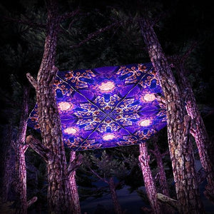 Magic Mushroom Werewolves Triangle TR02 Psychedelic UV Reactive Canopy Parts Stretchable Print on Lycra - Trancentral Shop