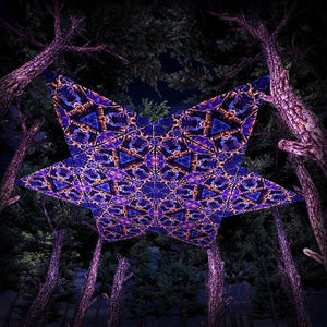 Magic Mushroom Werewolves Triangle TR03 Psychedelic UV Reactive Canopy Parts Stretchable Print on Lycra - Trancentral Shop