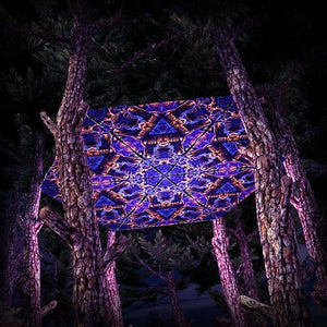 Magic Mushroom Werewolves Triangle TR03 Psychedelic UV Reactive Canopy Parts Stretchable Print on Lycra - Trancentral Shop