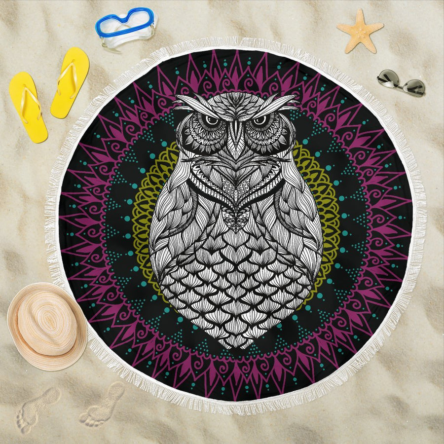 Mandala Owl Beach Blanket - Trancentral Shop