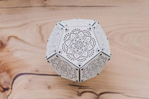 Mandala White Flower Wooden LED Lamp - Trancentral Shop