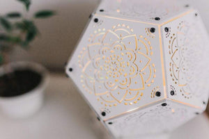 Mandala White Flower Wooden LED Lamp - Trancentral Shop