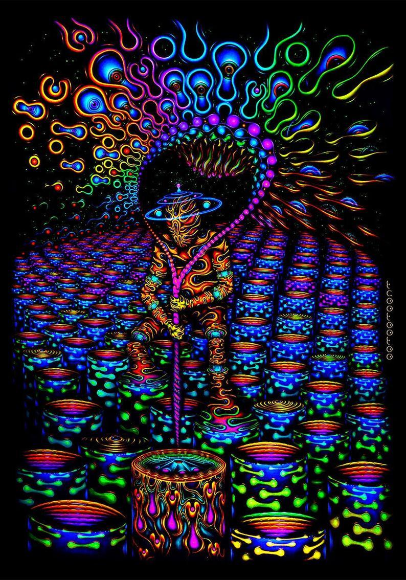 Manifestor Blacklight Psychedelic Tapestry Trancentral Shop