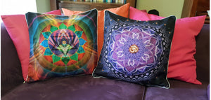 Meditation Throw Pillow | 18 x 18 In Cushion Cover | Ombre et Lumiere - Trancentral Shop