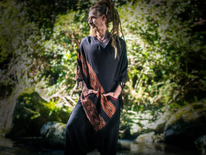 MENS BLACK PONCHO YAK WOOL HANDMADE - Trancentral Shop