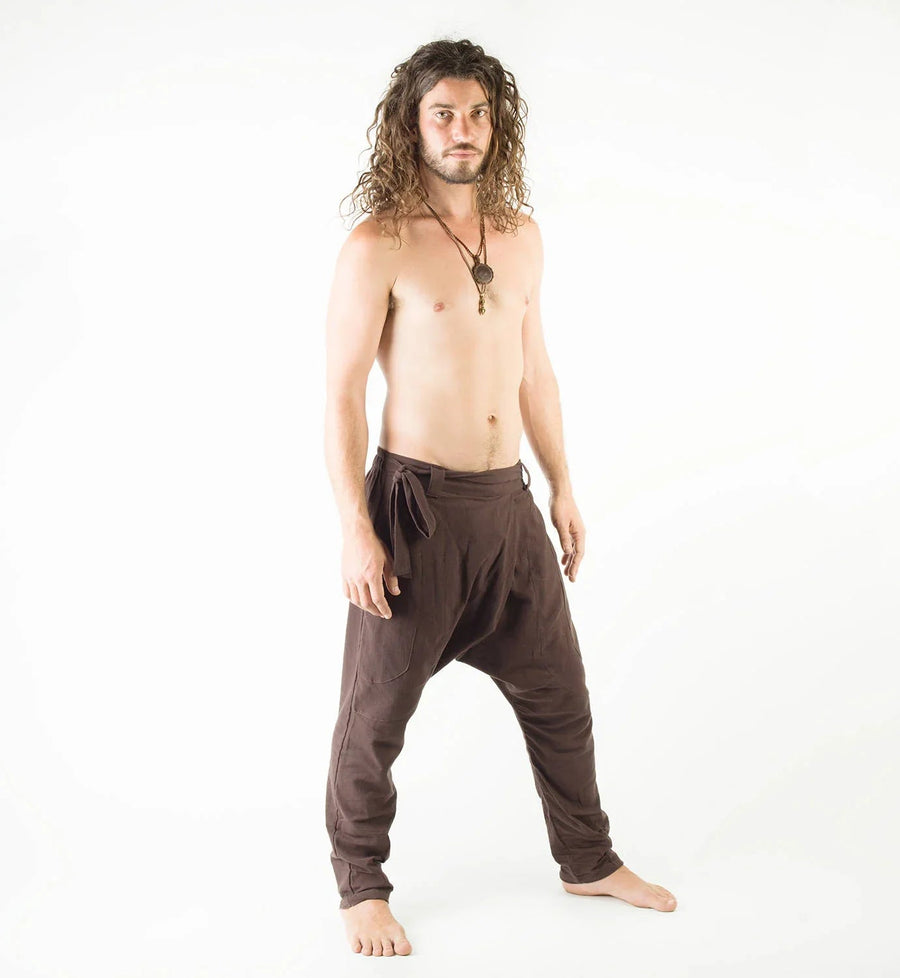 MENS PANTS BEIGE AFGHANI HAREM DROP - Trancentral Shop