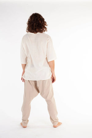 MENS PANTS BEIGE AFGHANI HAREM DROP - Trancentral Shop