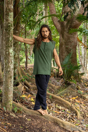 MENS TANK TOP HANDMADE GREEN NEO - Trancentral Shop