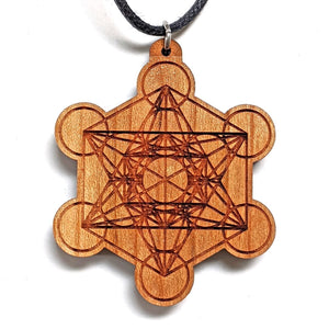 Metatrons Cube Hardwood Pendant - Trancentral Shop