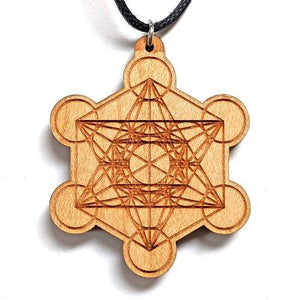 Metatrons Cube Hardwood Pendant - Trancentral Shop