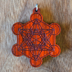 Metatrons Cube Hardwood Pendant - Trancentral Shop