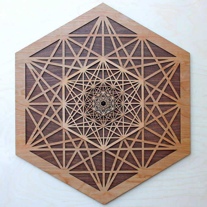 Metatron's Tesseract - Dimensional Hardwood Wall Art - Trancentral Shop