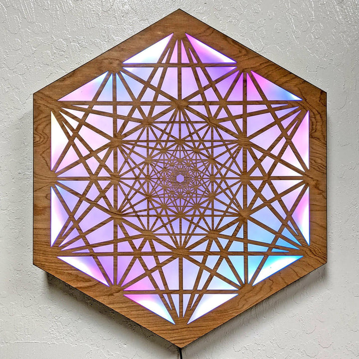 Metatrons Tesseract LED Wall Art - Trancentral Shop