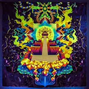 Mindcrash Psychedelic Fluorescent UV-Reactive Backdrop Tapestry Blacklight Poster - Trancentral Shop