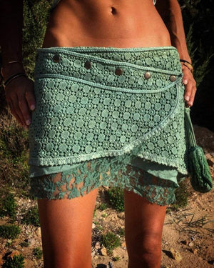 Psy Pixie Crochet Lace Mini Skirt - Trancentral Shop