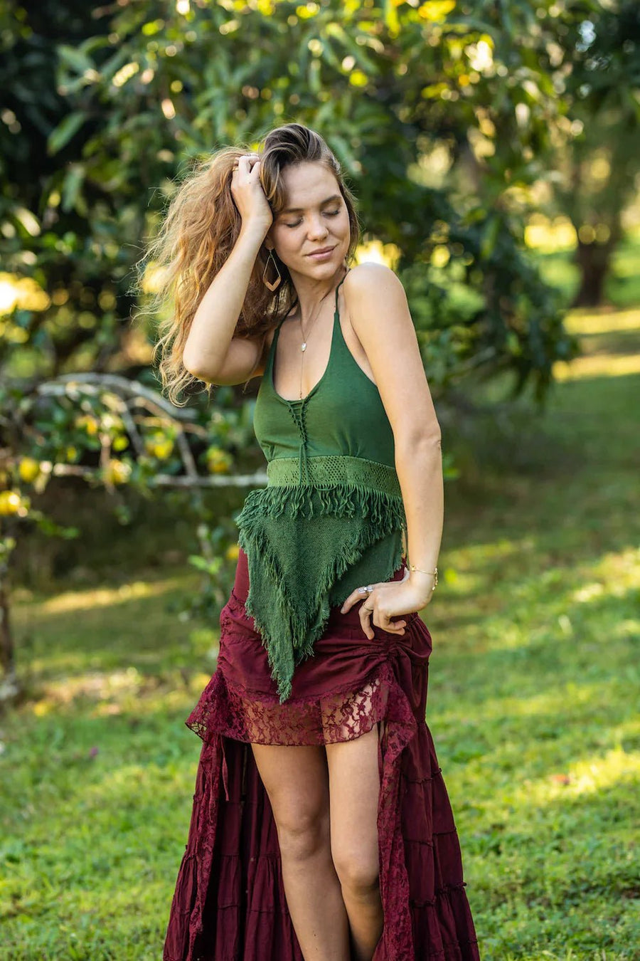 NALA TOP IN GREEN - Trancentral Shop