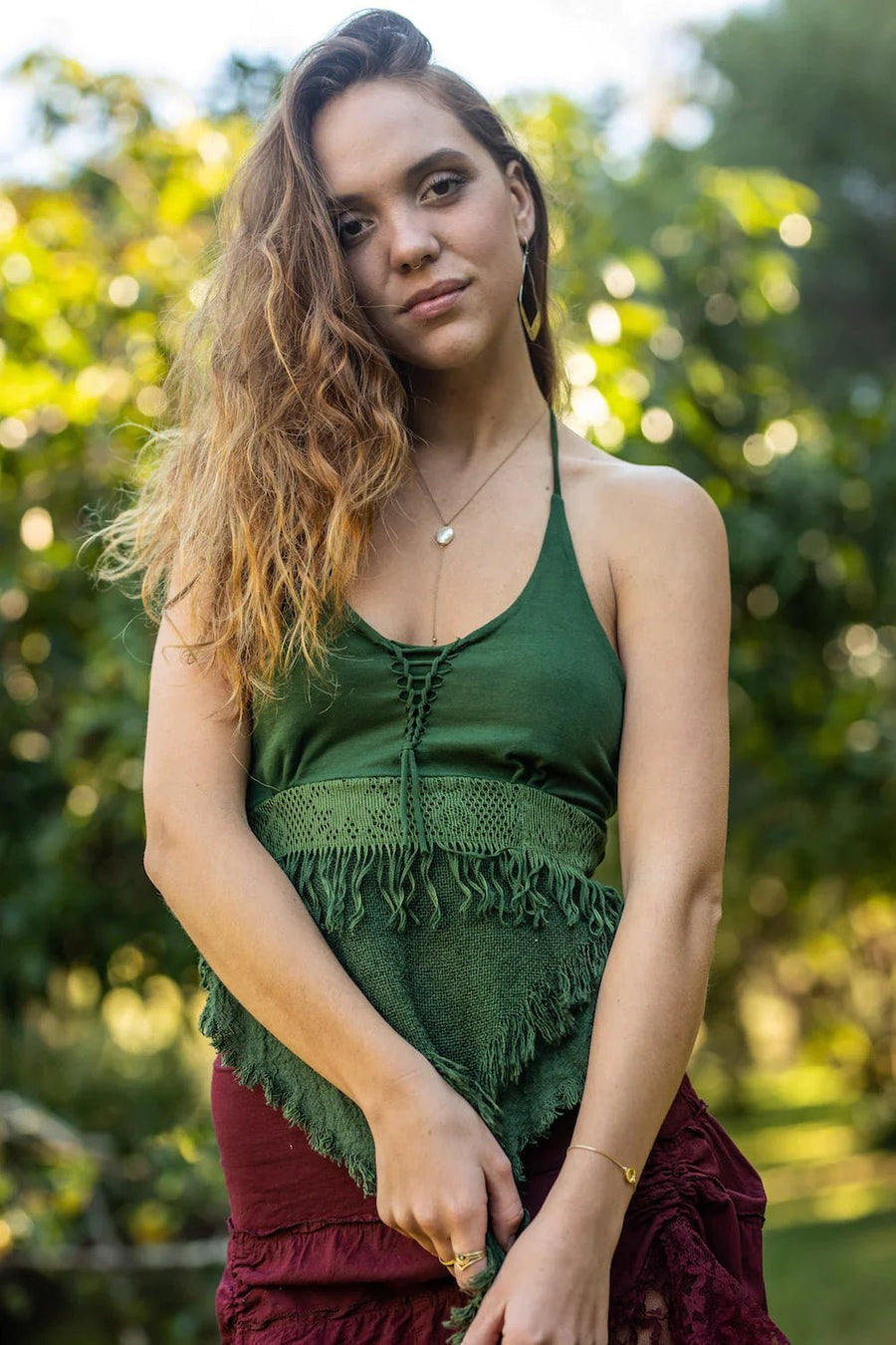 NALA TOP IN GREEN - Trancentral Shop