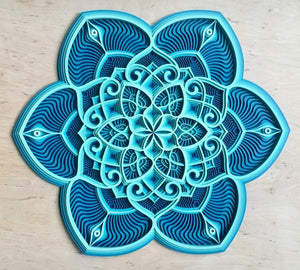Ocean Waves Wall Art Sacred Geometry Mandala - Trancentral Shop