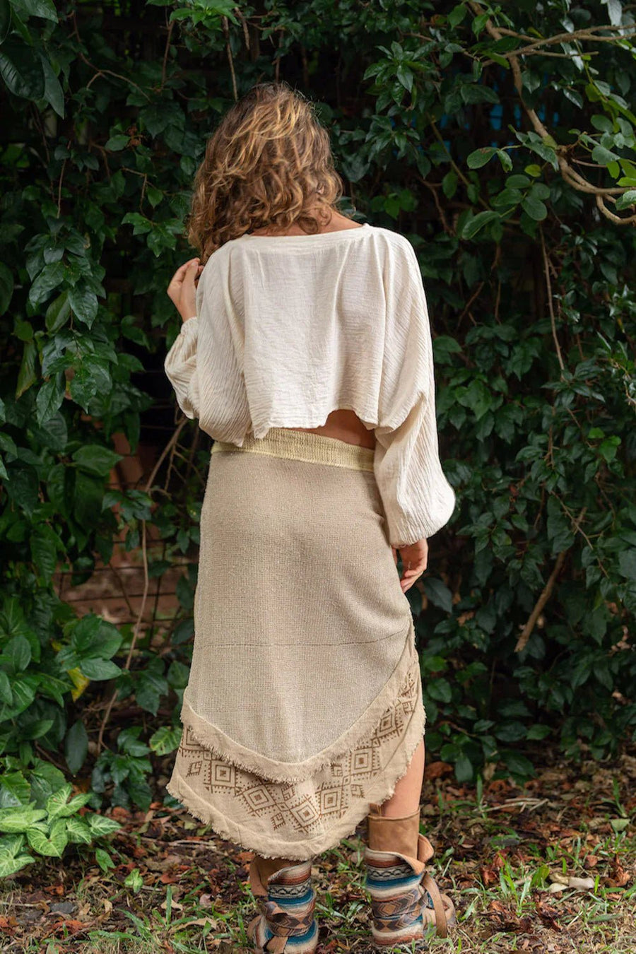 PALO SANTO SKIRT NATURAL CREAM - Trancentral Shop