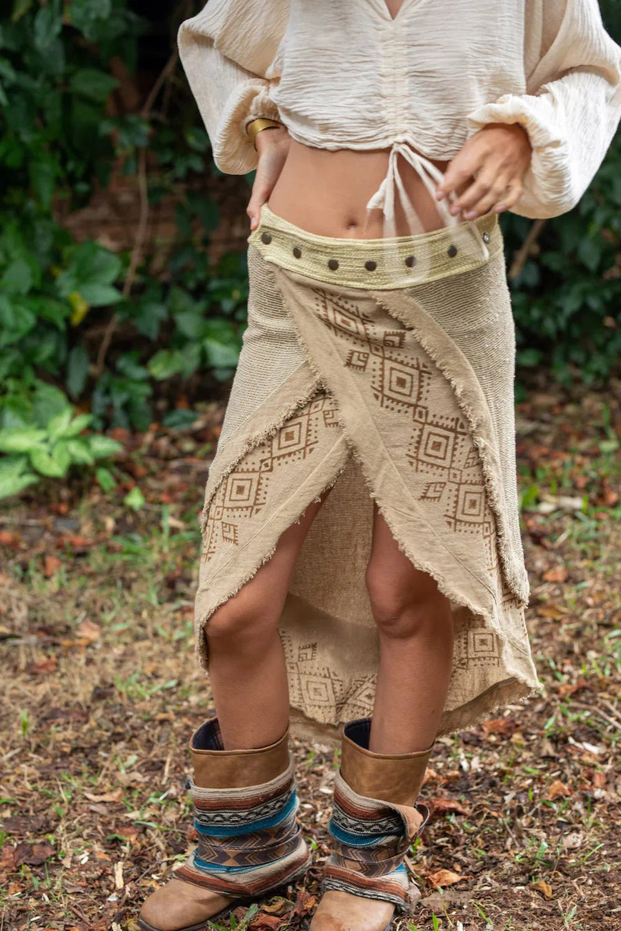 PALO SANTO SKIRT NATURAL CREAM - Trancentral Shop