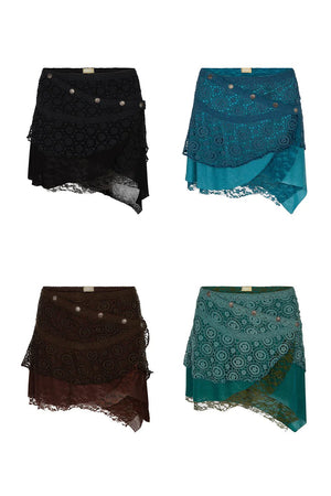 PIXIE LACE MINI SKIRT BLACK - Trancentral Shop