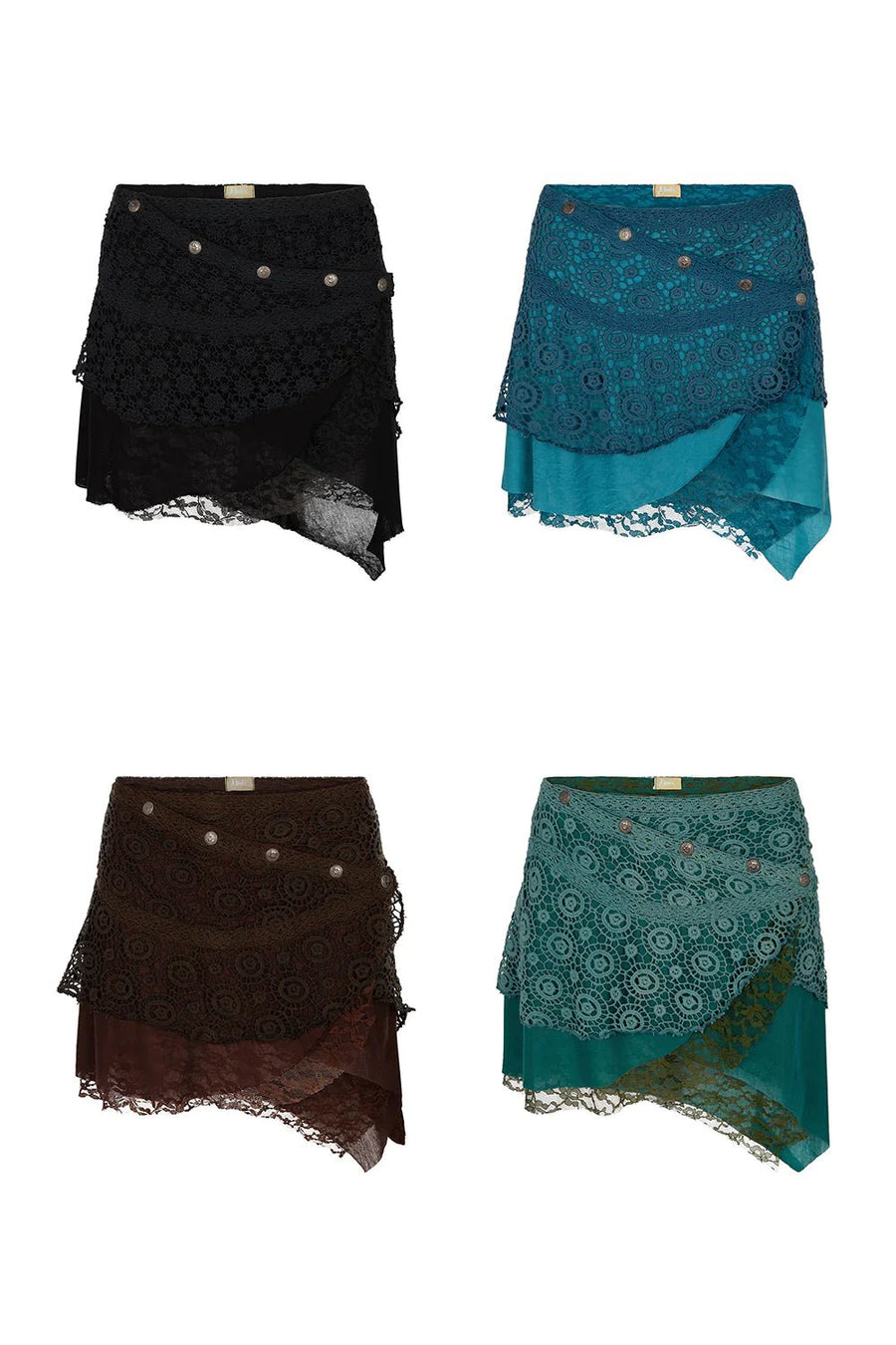 PIXIE LACE MINI SKIRT BLACK - Trancentral Shop