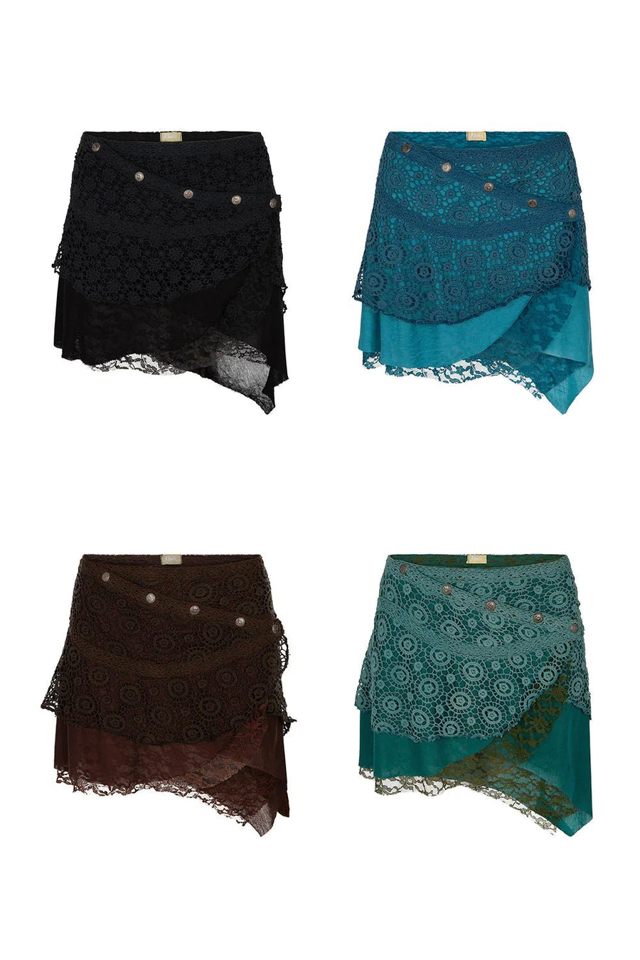 PIXIE LACE MINI SKIRT GREEN - Trancentral Shop