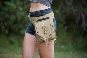 POCKET BELT OLIVE KALAHARI CANVAS VEGAN - Trancentral Shop