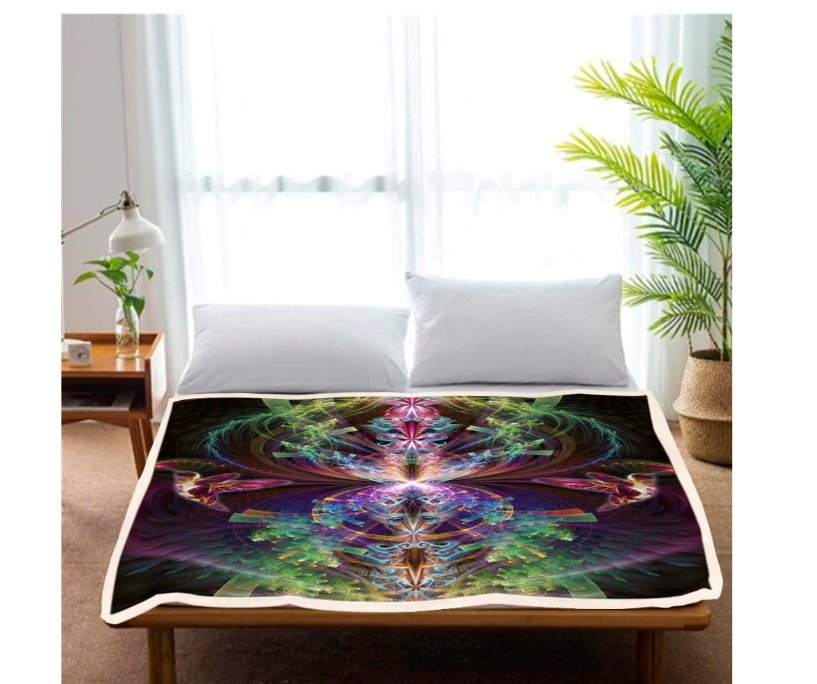 Psychedelic Fleece Blanket | Trippy Sherpa Blanket | I See You - Trancentral Shop