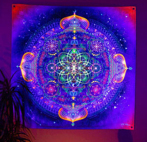 Psychedelic UV Mandala Blacklight Backdrop - Trancentral Shop