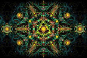 Reincarnation 2. Psychedelic Fluorescent Backdrop UV Tapestry Blacklight Poster - Trancentral Shop