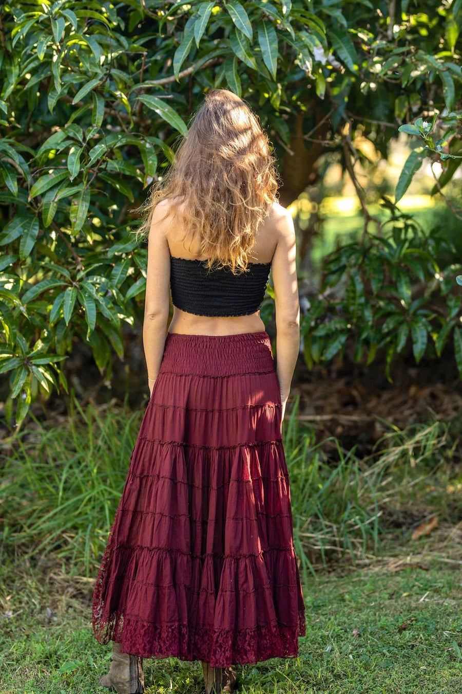 SAFFRON SKIRT MAROON - Trancentral Shop