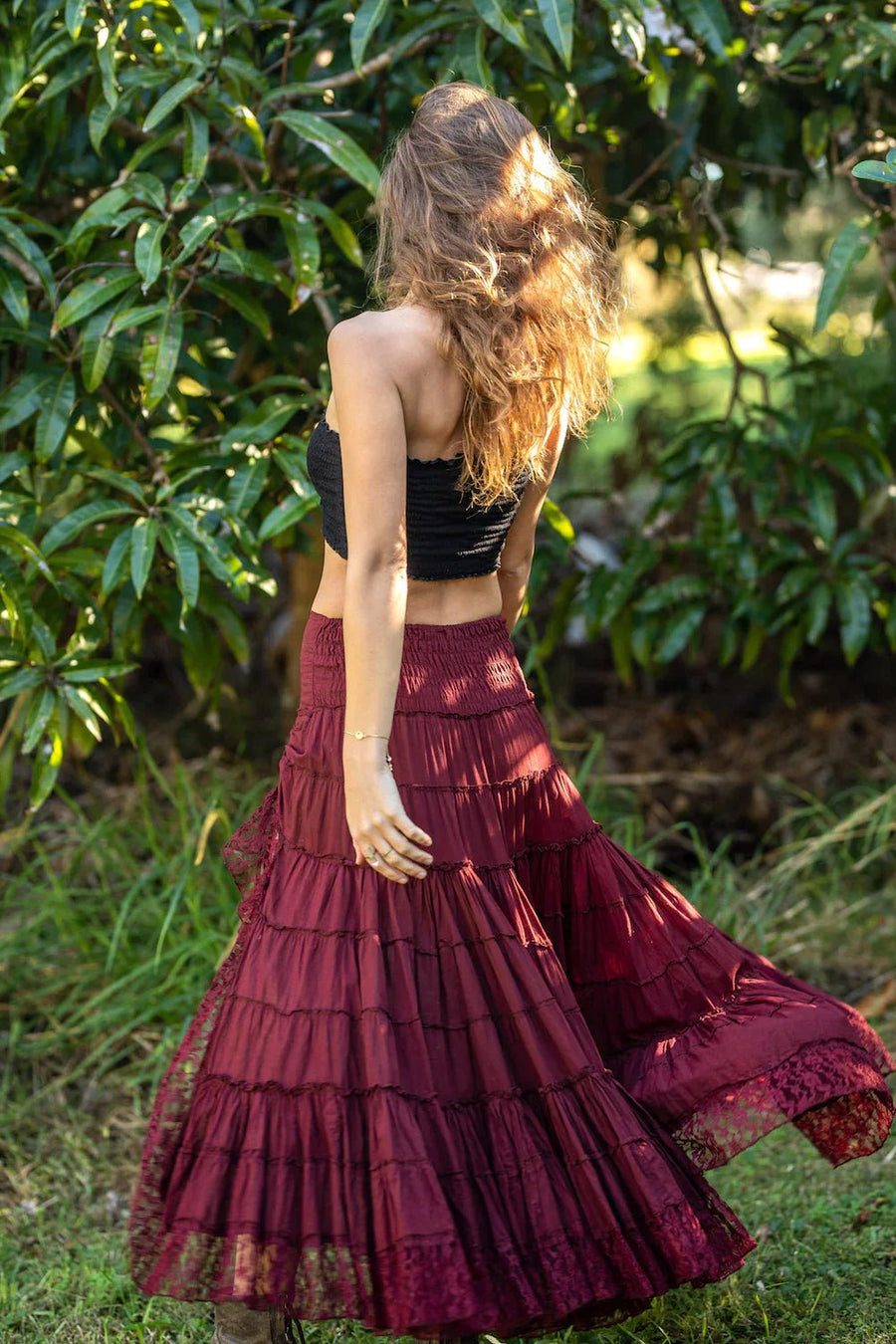 SAFFRON SKIRT MAROON - Trancentral Shop