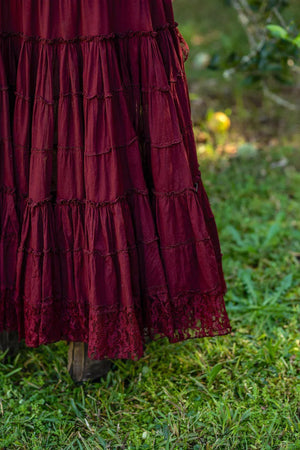 SAFFRON SKIRT MAROON - Trancentral Shop