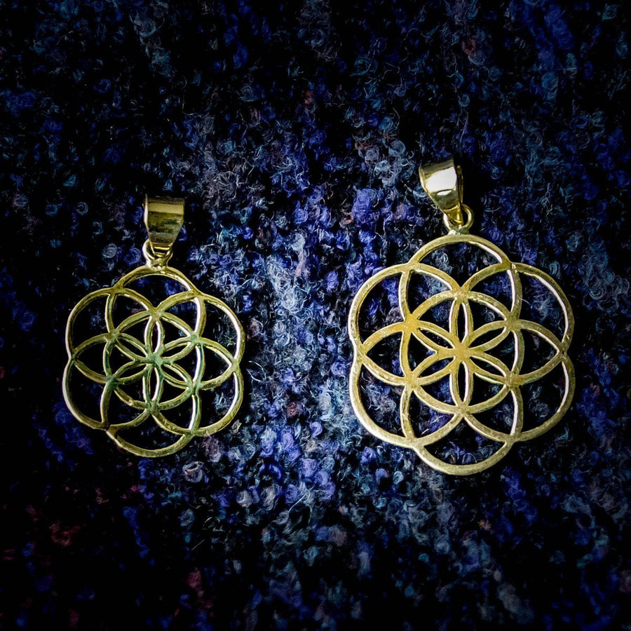 Seed of Life Pendant - Brass - Trancentral Shop