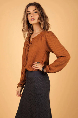 SEYA LINEN TOP RUSTY - Trancentral Shop