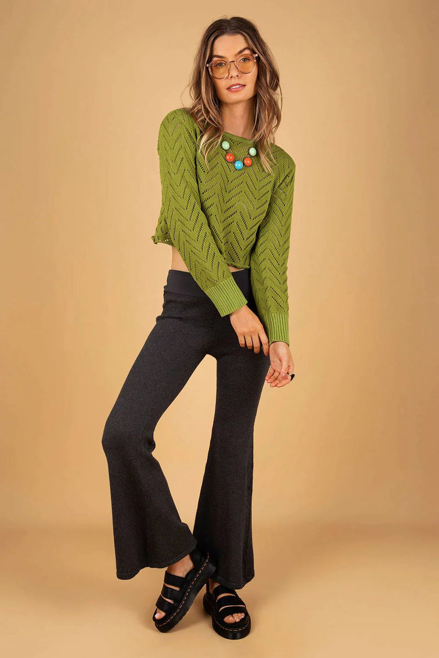 SHELLEY CROP TOP GREEN - Trancentral Shop