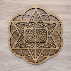 Star Tetrahedron Hexagon Seed of Life Two Layer Wall Art - Trancentral Shop