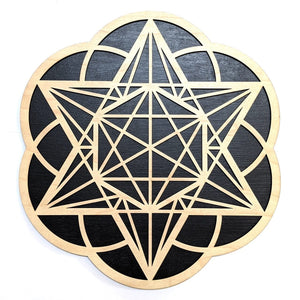 Star Tetrahedron Hexagon Seed of Life Two Layer Wall Art - Trancentral Shop