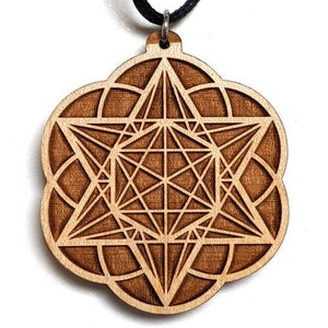 Starseed Star Tetrahedron Hexagon Seed of Life Hardwood Pendant - Trancentral Shop